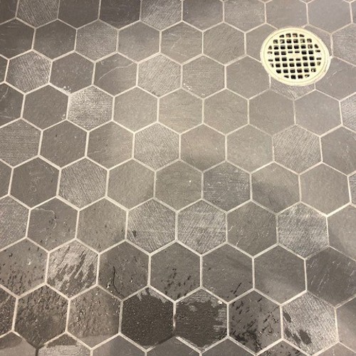 Ceramic (tile and grout) before service