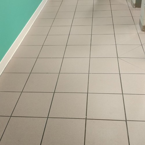 Ceramic (tile and grout) before service