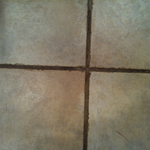 Ceramic (tile and grout) before service