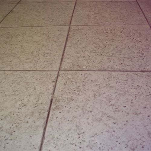 Ceramic (tile and grout) before service