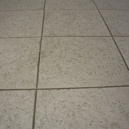 Ceramic (tile and grout) before service
