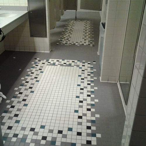 Ceramic (tile and grout) before service