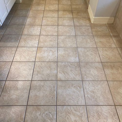 Ceramic (tile and grout) before service