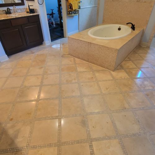 Ceramic (tile and grout) before service