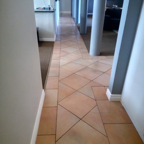 Ceramic (tile and grout) before service